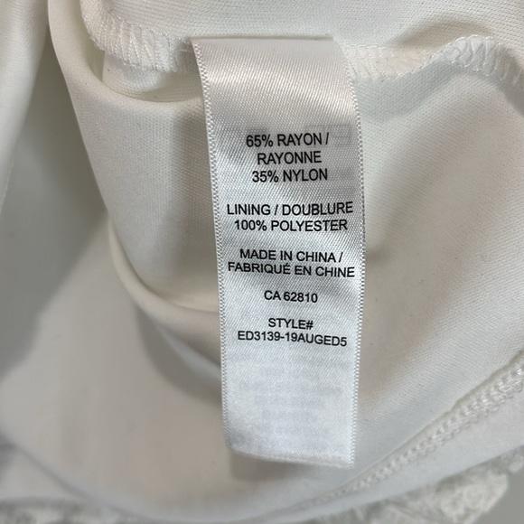 Rickis Short Sleeve Lace Top White Build-In Camisole Delicate Stretch Size M - Picture 8 of 12